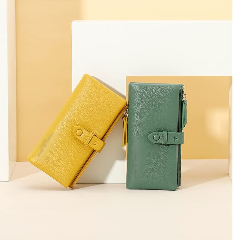 Long Wallets for Women Soft PU Leather Trifold Card Holder Purses Ladies Coin Standard Female Purses(C)3