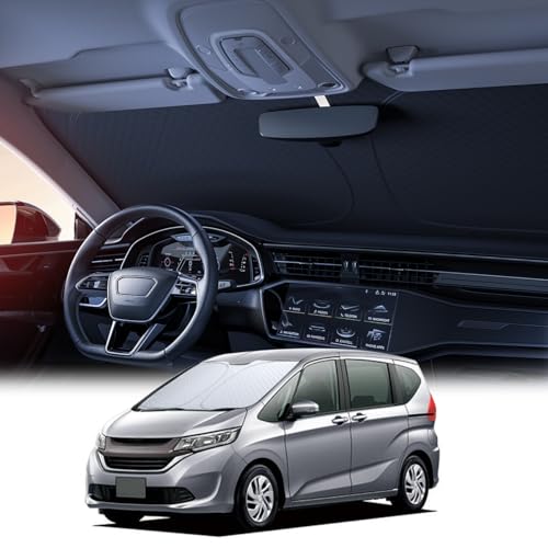 【6層断熱素材】 Lamicall ホンダフリードGB5/GB6/GB7/GB8型 H28.9-R6.6 フロントガラス サンシェード: 車サンシェード 日除け 車 クルマ フロントサンシェード 車用 フロントガラス サンシェード 折り畳み式 カーシェード 断熱 カー用品 遮光 遮熱 uvカット 紫外線遮蔽 擦り傷防止 断熱素材 暑さ対策 頑丈 収納ポーチ付き