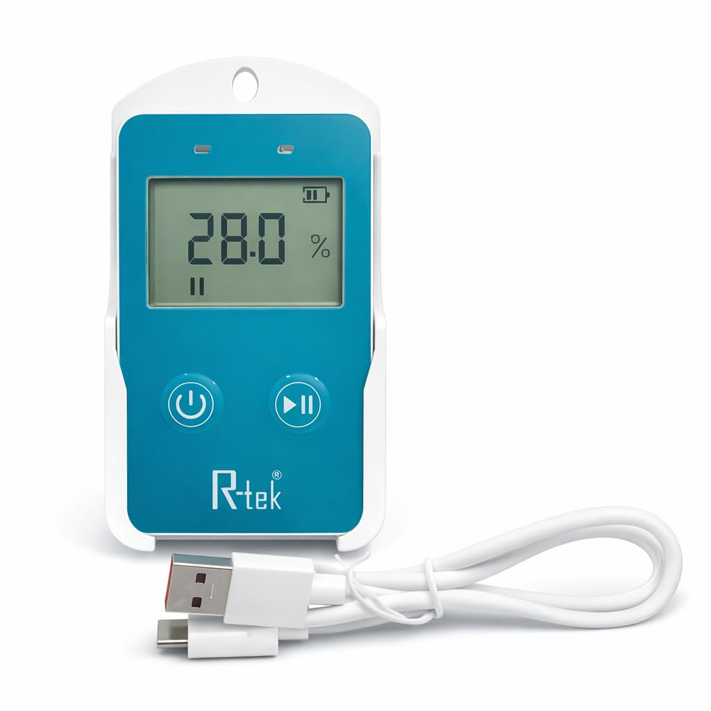 R-tek Digital Data Logger Temperature and Humidity Monitor, Model RK-1005TH, LCD Display, USB Connectivity, 48000 Readings Storage