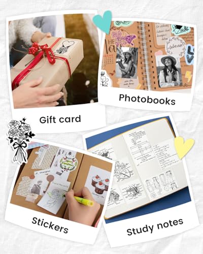 Image of Mini Sticker Printer - T02E Thermal Sticker Printer with 6 Rolls Paper, T02E AI Smart Portable Bluetooth Inkless Printpods, for Kids DIY Journal, Diaries, Photos, Study Notes, Gift