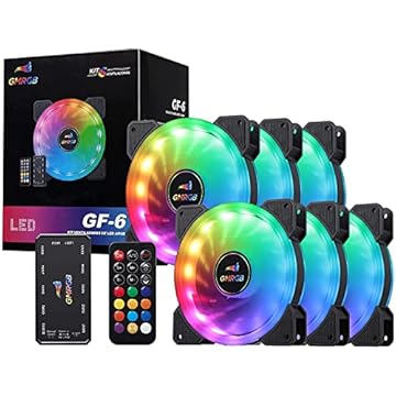 Kits de Ventiladores de Gabinete de Computador 120mm, Ventiladores de Gabinete RGB, Ventiladores de Refrigeração de Computador ARGB com Controlador de Ventilador para Gabinete de Computador (6PCS)