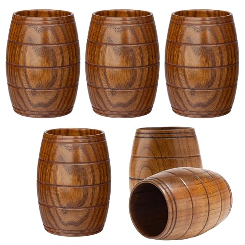 Glavatrix 6 Pieces Wooden Barrel Shaped Beer Mug...