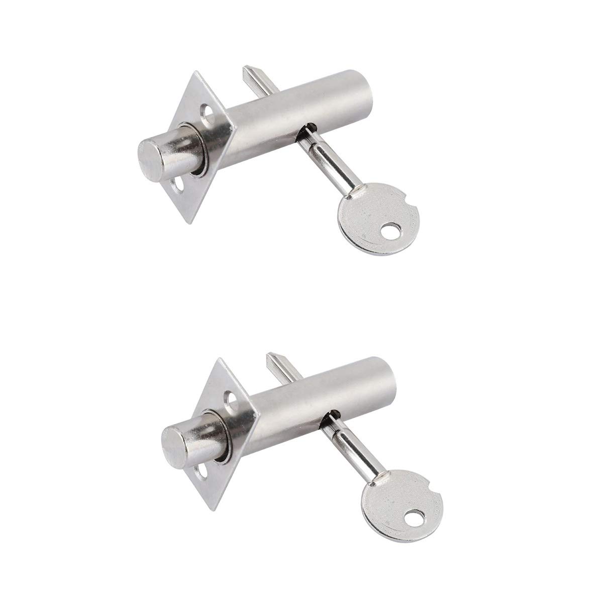 Sagasave Sliver 1/2X Security Door Bolts With Star Key Strong Security Dead Lock For Doors And Windows Size 1