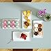 Love-KANKEI Rectangular Serving Platters 11.8 x 6.6 White Porcelain Serving Plates with Beautiful Hammer Pattern Set of 4