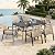 7 Pieces Patio Dining Set, 6 x Woven Rattan Chairs with Waterproof Cushion, 59" Rectangular Metal Dining Table with Umbrella Hole, Outdoor Table and Chairs Set for Backyard Lawn and Deck, Beige