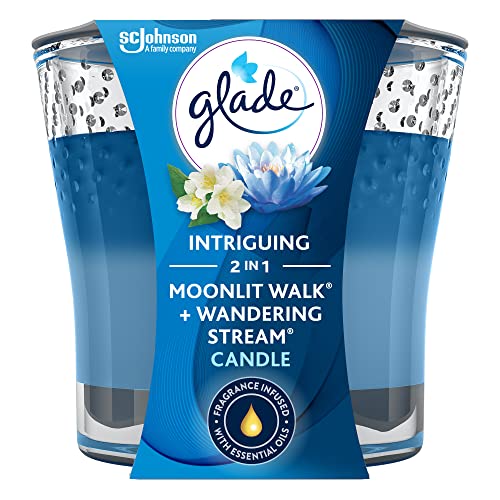 Glade Candle Jar, Air Freshener, 2in1, Moonlit Walk & Wandering Stream, 3.4 Oz - image 1