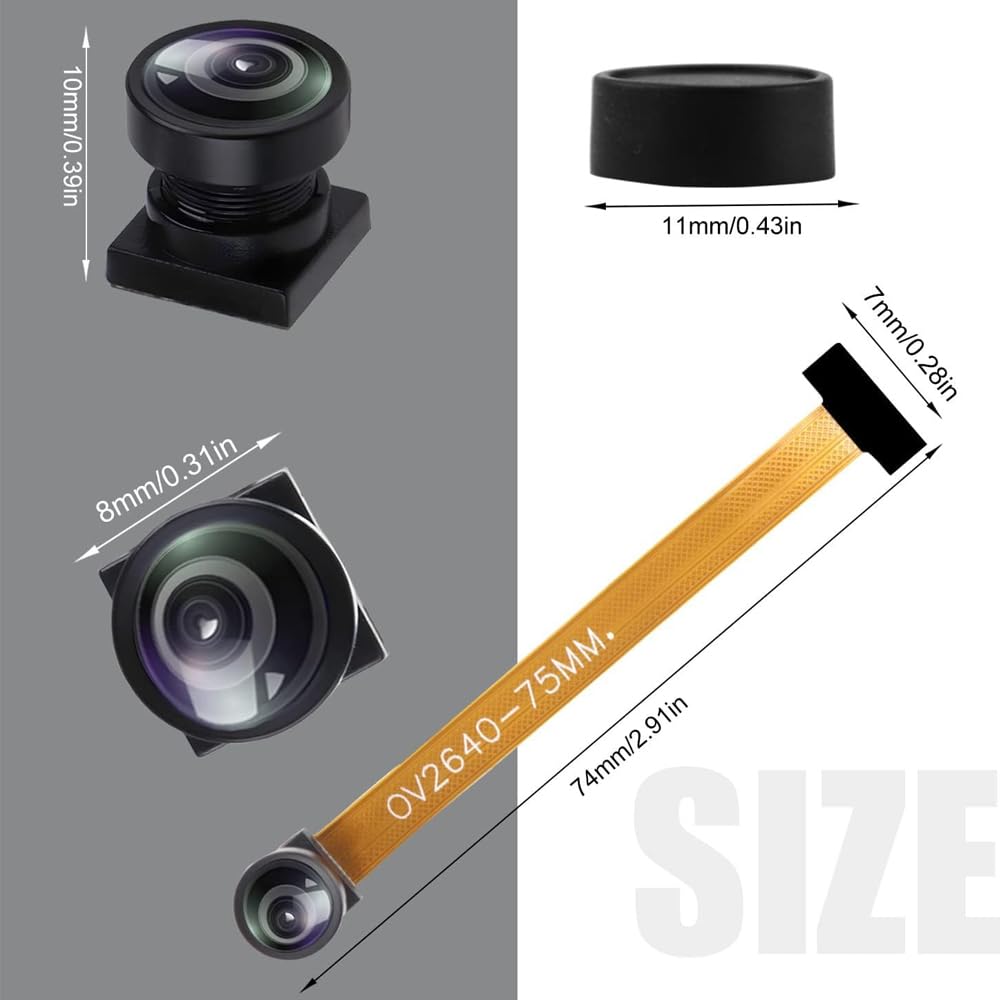 POFET Moduł kamery OV2640, obiektyw rybie oko, obiektyw szerokokątny 160 °, czujnik 2 megapikselowy Kompatybilny z YUV RGB JPEG dla kamery ESP32 CAM T