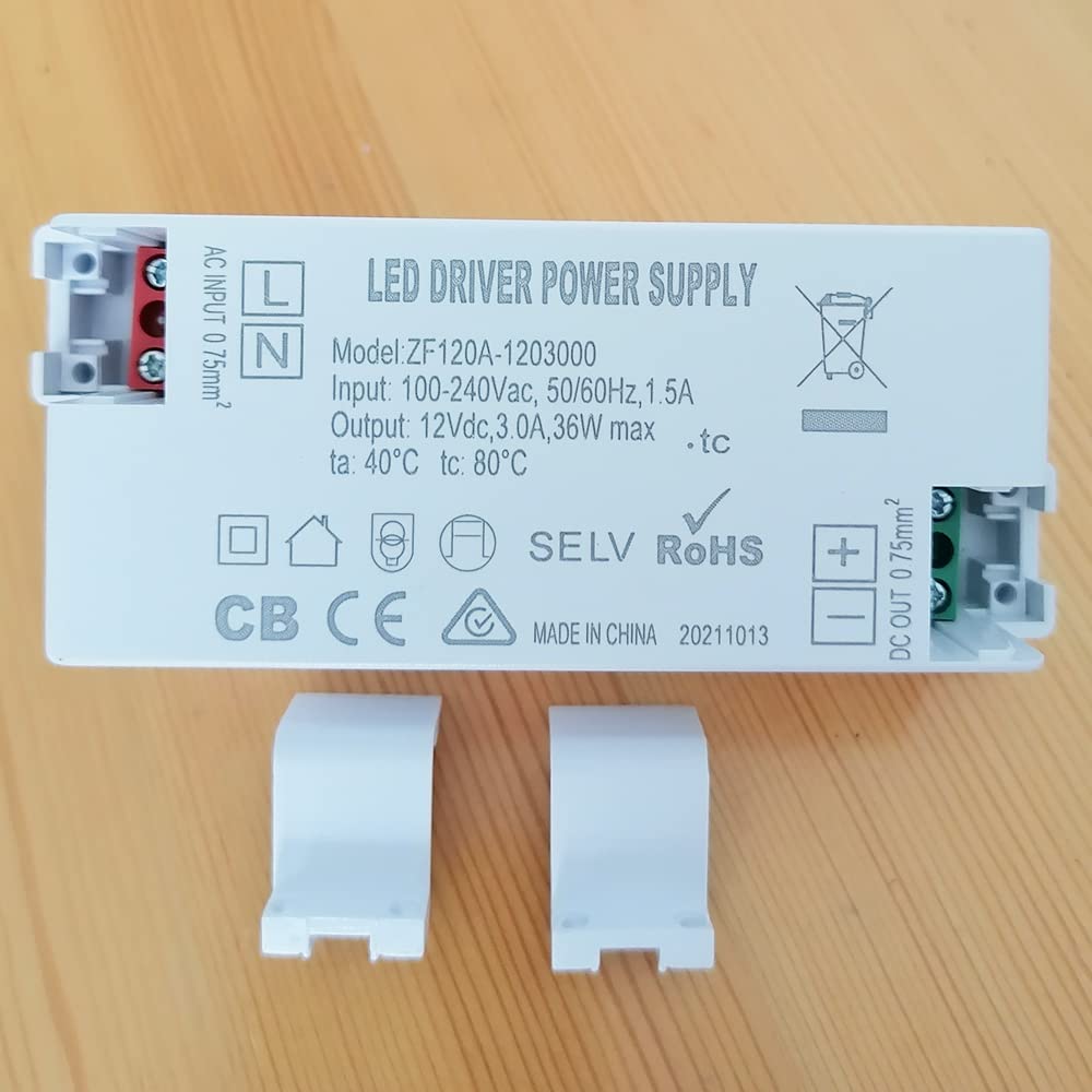 ZF120A-1203000 Alimentation Driver LED 36W for Lampes Fluorescentes Enterrées 12VDC Boutons-poussoirs