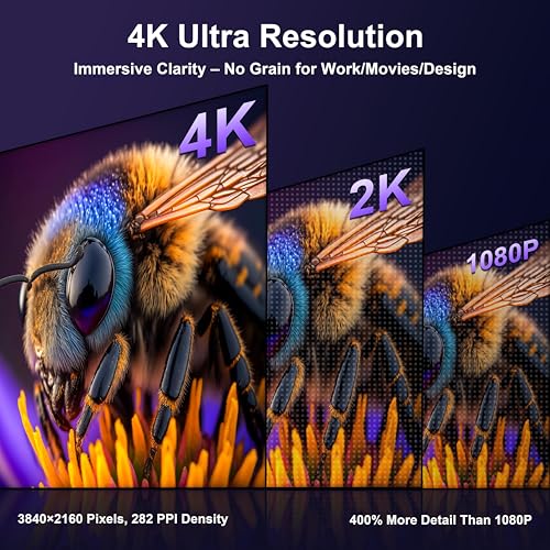 Image of UFYQL 4K Portable Monitor for Laptop, 15.6 inch 3840x2160 UHD IPS Screen, with Dual Full-Function USB-C & Mini HDMI Ports, Smart Cover, VESA Mountable for Laptop PC Phone PS4 /5 Xbox Switch