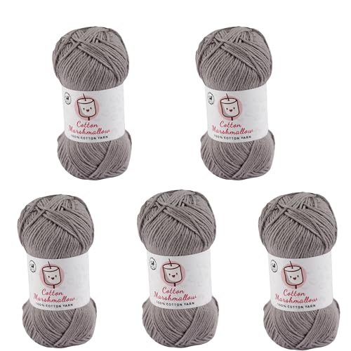 Image of NESTNHAVEN Cotton Marshmallow 100% Cotton Yarn - (50 g, 130 m) - Luxury Yarn for Crochet, Amigurumi, Embroidery, Toys, Garments, Flowers and Hobby Projects (Coffee) |