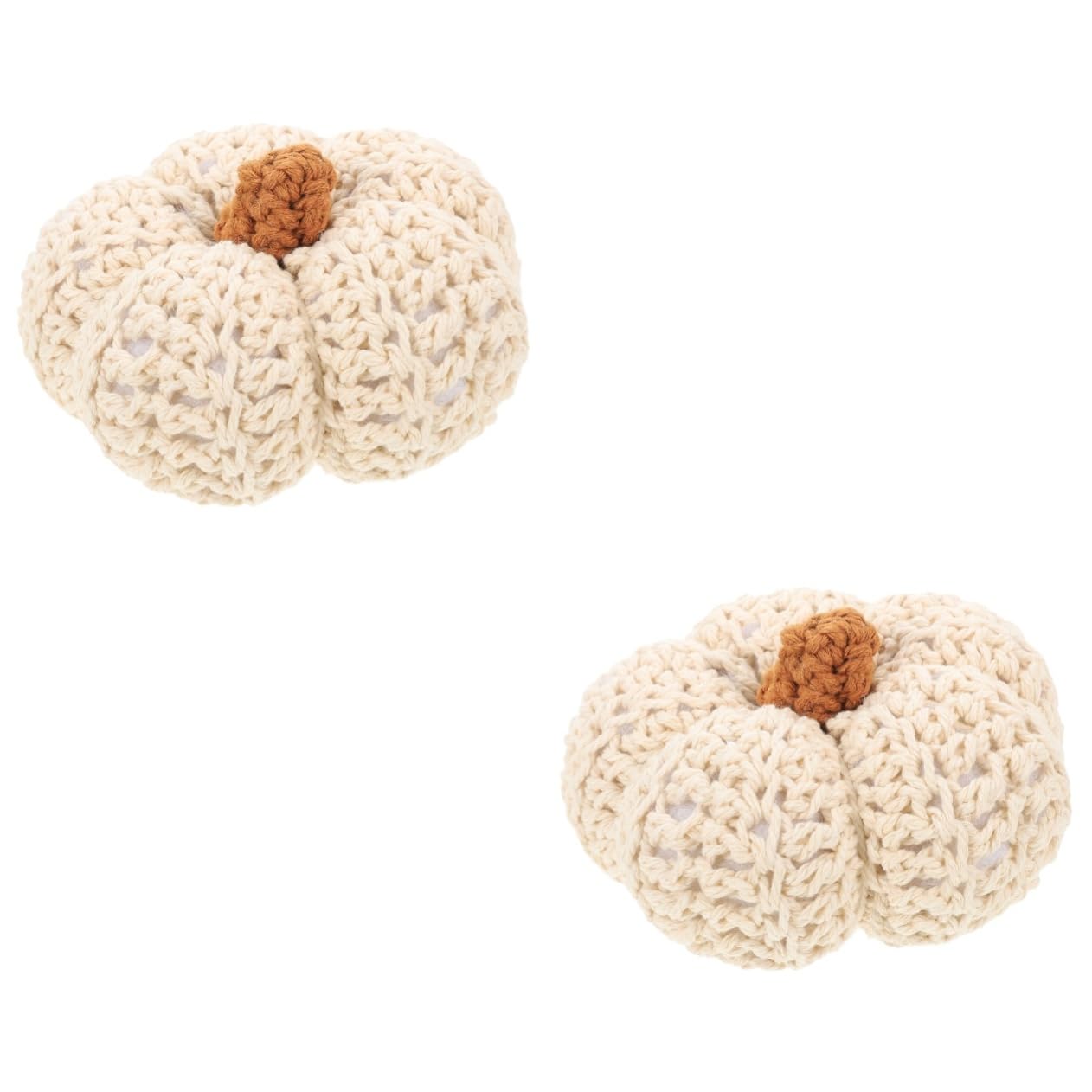 2pezzi Decorazione Cotone Intrecciato Forma di Zucca per Camera da Letto Accessorio da Tavolo per Festa del Ringraziamento e Decorazioni Autunnali Ottima Idea