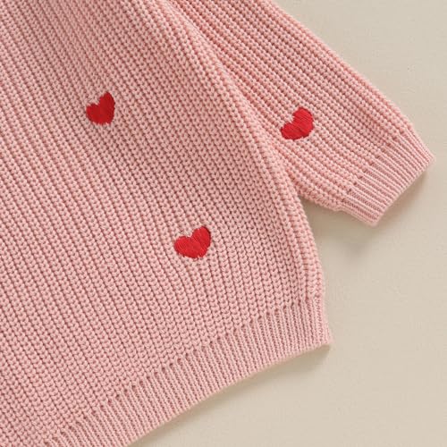 Baby Girl Valentines Outfit Love Heart Sweet Long Sleeve Sweater Tshirt Crewneck Tops Fall Winter Clothes4