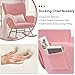 VECELO Rocking Chair Nursery Teddy Upholstered Glider Rocker with High Backrest, Padded Seat, Side Pocket, for LivingRoom, Bedroom, Baby Room