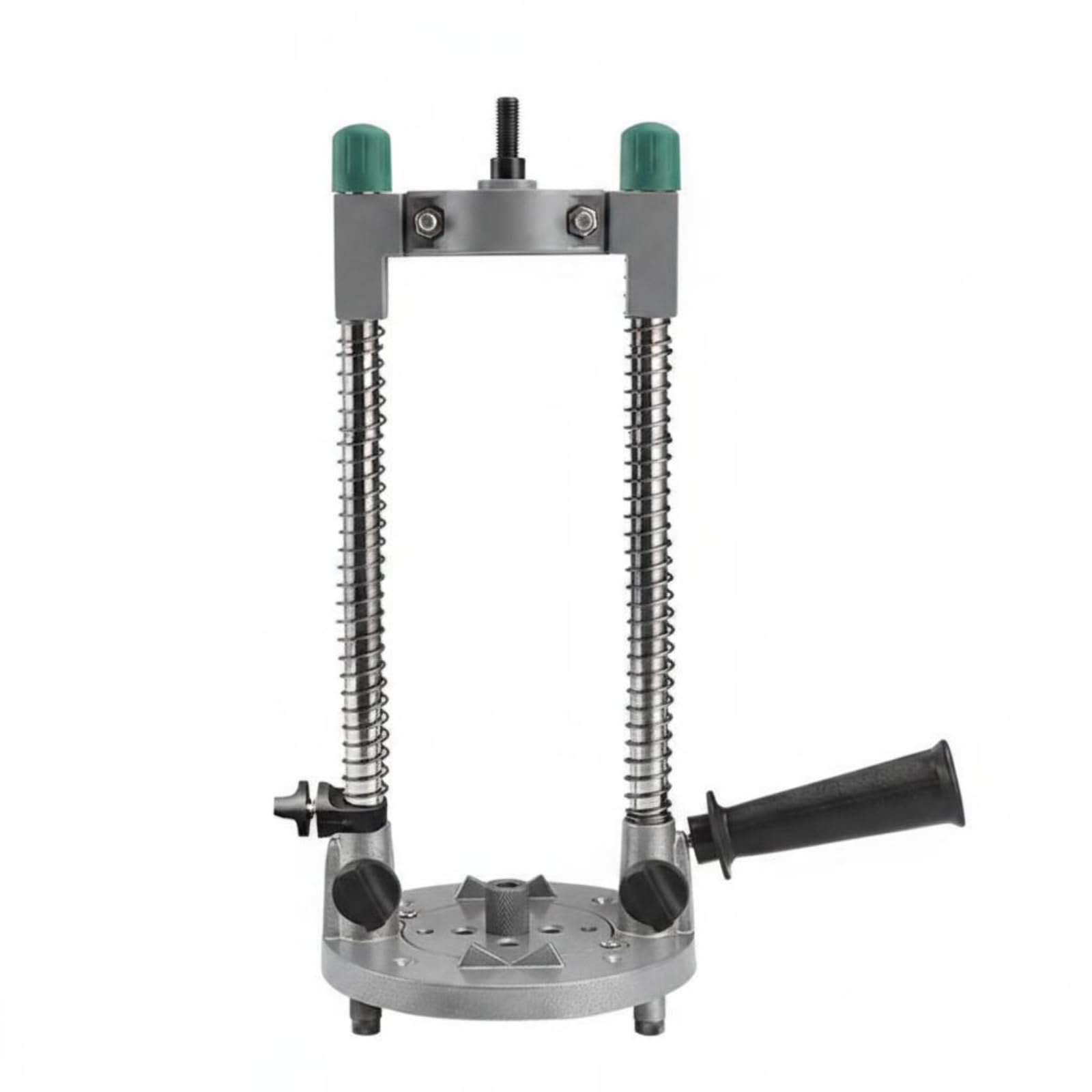 Vertical Jig Colonna Trapano Guida Supporto Pressa Staffa Base Rotonda Leva Laterale Controllo ’inclinazione Robusto Acciaio Alluminio Adatto per , Versione Migliorata Con Corsa Estesa