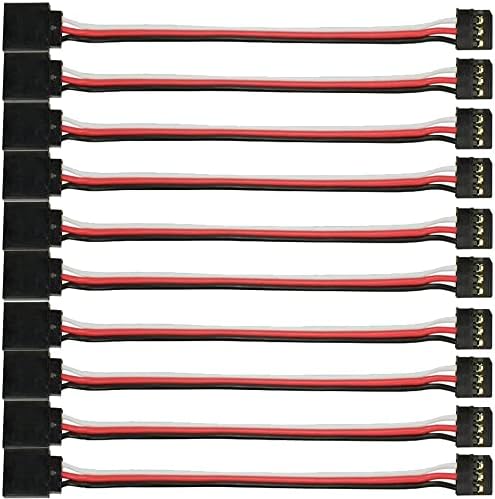 Yiqigou 10pcs 30cm 3-Pin Servo Extension Cords Cable Male to Female Plug with 11.8inch Wire for RC Futaba JR Servo Connection Parts
