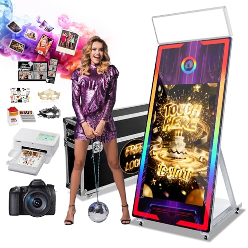 Magic Mirror Photo Booth, 65'' Mirror Photo Booth with Camera