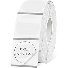 1" Transparent Thermal Label Stickers,Waterproof Thermal Printer Sticker Labels for Gift Wrapping, Self-Adhesive Name Price Tag DIY Custom Logo Design 1000 pcs