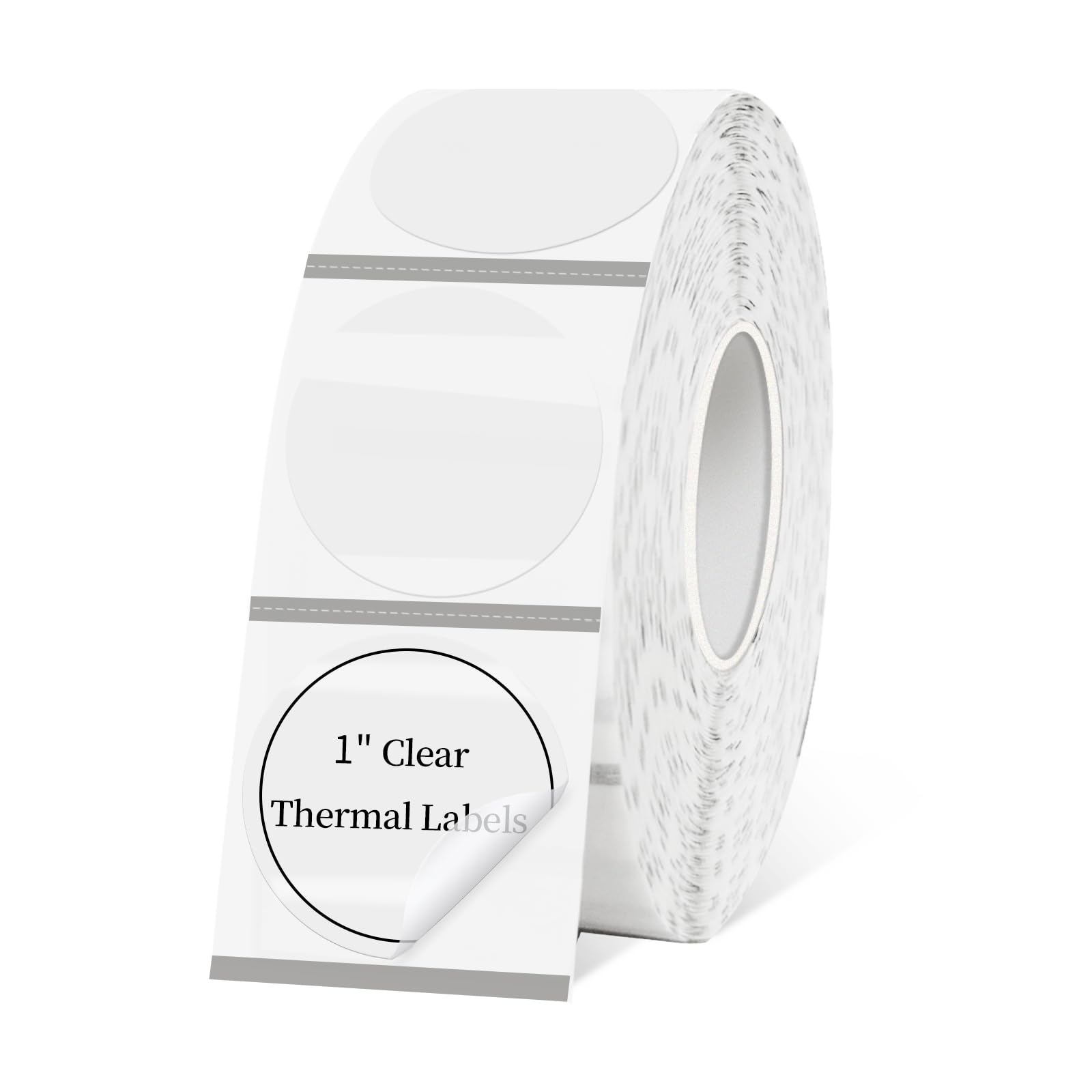 Yeachlaing 1" Transparent Thermal Label Stickers,Waterproof Thermal Printer Sticker Labels for Gift Wrapping, Self-Adhesive Name Price Tag DIY Custom