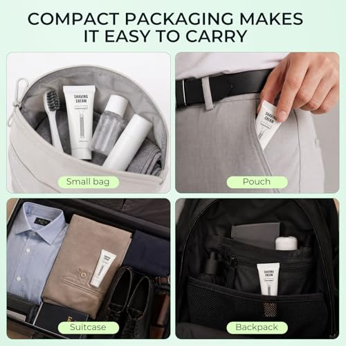 Image of Pack of 20 Disposable Shaving Cream Bulk, Individually Wrapped, 10g /0.35 oz, Travel Size Hotel Toiletries Amenities