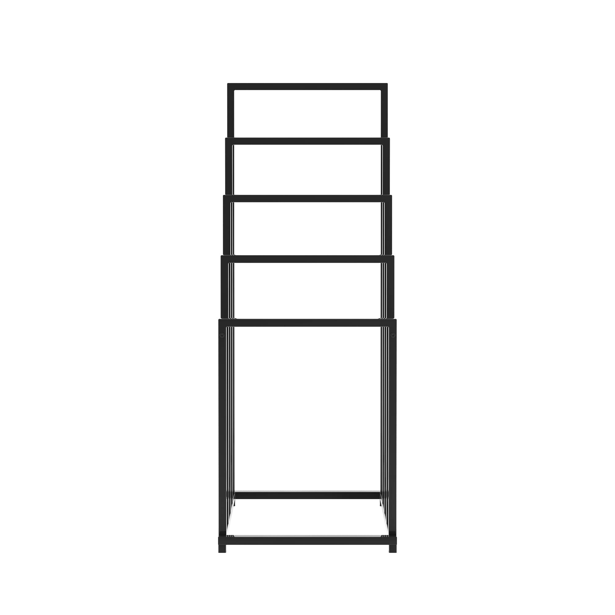 JELUTE Porte-Serviettes sur Pied Organisateur pour Salle de Bain et Serviettes Accessoires de Salle de Bain (5 Animaux, Noir)