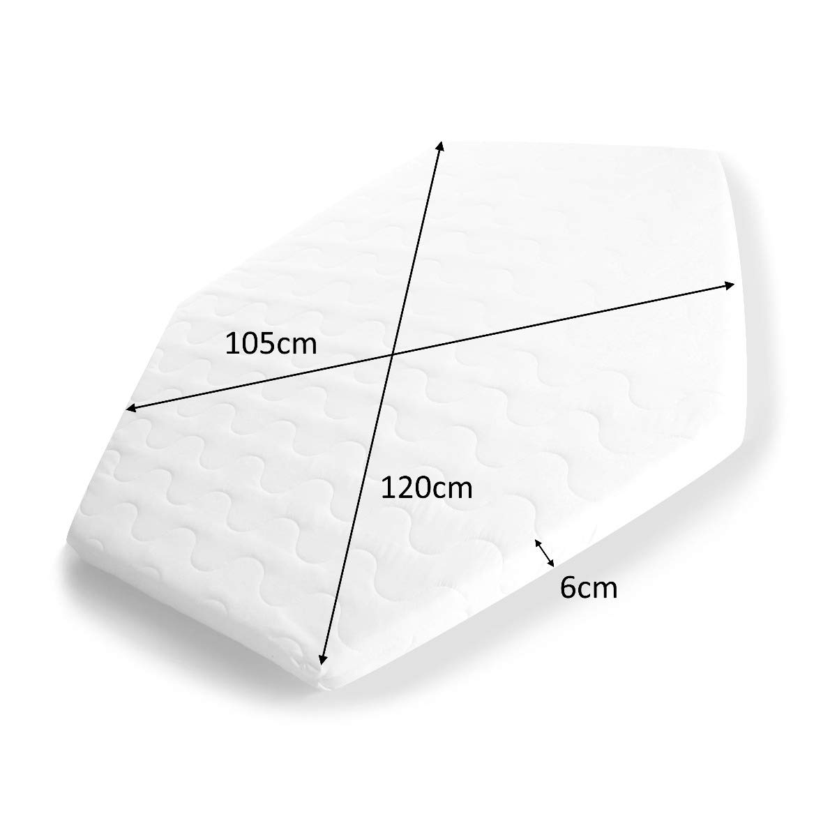 Laufgittereinlage 6 eckig 120cm H2 | Laufgittermatratze | Babymatratze Laufstall | Made in Germany | 100% Polyester | Bezug waschbar 40 Grad | weiß