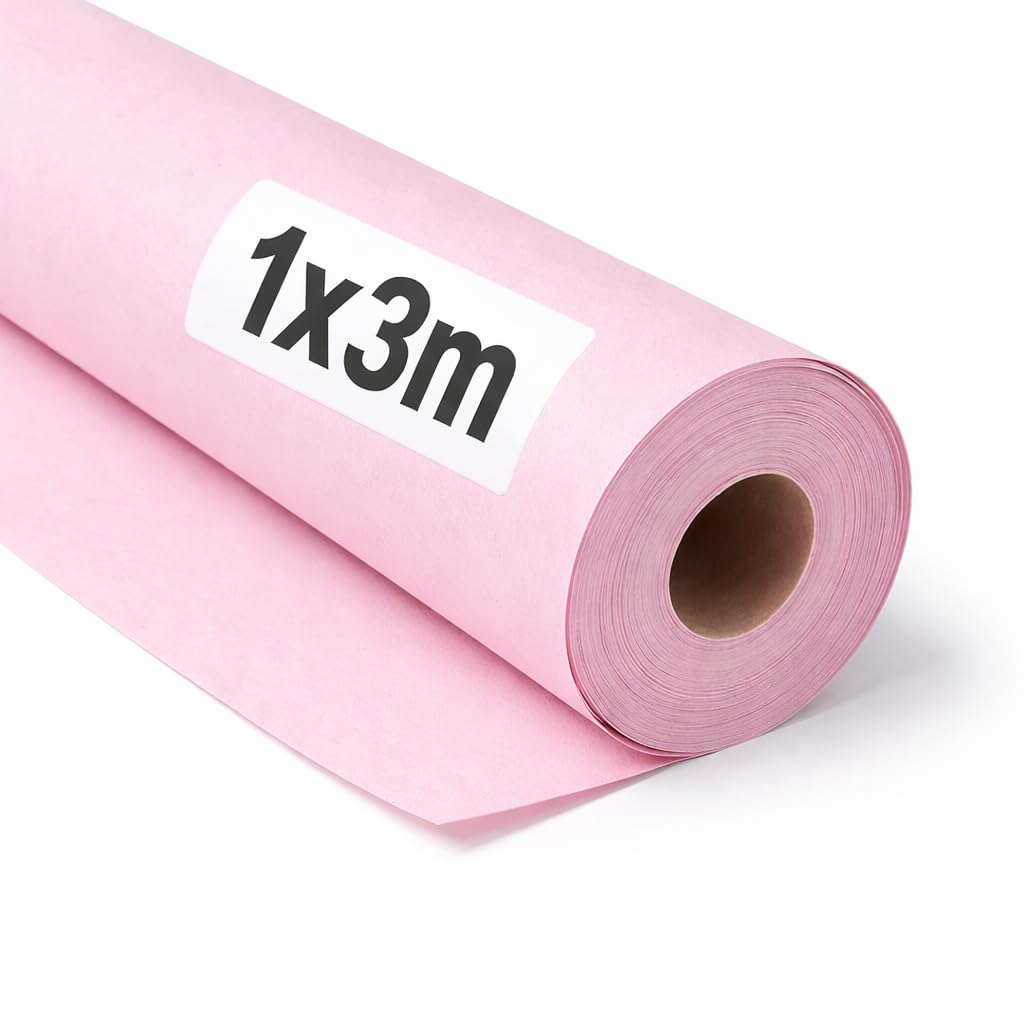 OFITURIA Kraftpapier Rosa Pastell – Rolle 1 × 3 m – 6 Rollen – Geschenkpapier Und Verpackungspapier – Bastelpapier Für DIY, Dekoration Und Schnittmuster – Reißfest Und Leicht Zuschneidbar