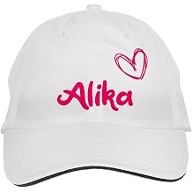 Makoroni - Alika Name Hat Adjustable Cap, DesR37 White