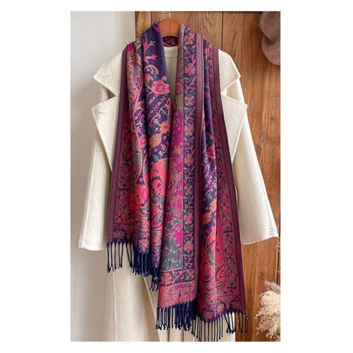 Scarf Winter Thick Warm Scarf Women Cashmere Shawl Neckerchief Female Embroidery Scarf for Men and Women(01)3