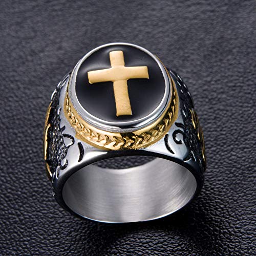 JAJAFOOK Jewelry Silver Stainless Steel Christian Holy Cross Ring for Men's Rings3