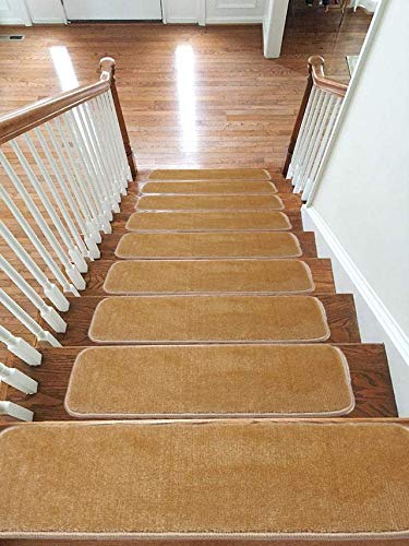 emmahome Carpet Stair Treads NON-SLIP MACHINE WASHABLE Mats/Rugs, 22x67cm, 11mm Thickness (Gold, 15) — image 1