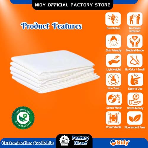 Image of NIDY Disposable Fitted Massage Table Sheets Pack of 10 | White Bed Cover