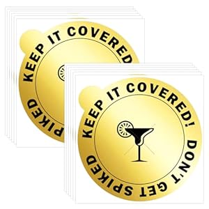 50 Pack Alcohol Protection Drink Cup Cover Protector Stickers – 4 Inch Summer Fruit Beverage Disposable Drink Lid Stickers Adhesive Drinking Glass Cover Drink Protector for Drinks Protection