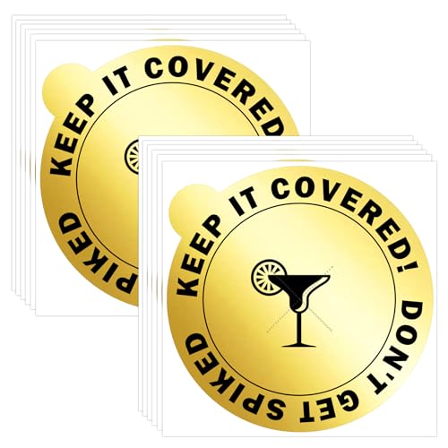 50 Pack Alcohol Protection Drink Cup Cover Protector Stickers – 4 Inch Summer Fruit Beverage Disposable Drink Lid Stickers Adhesive Drinking Glass Cover Drink Protector for Drinks Protection