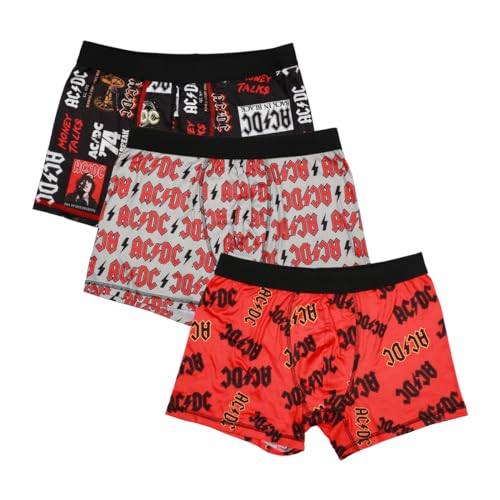 Bioworld ACDC Album Art & Logos Men's 3-Pair Boxer Briefs