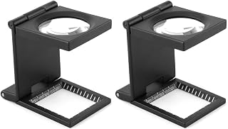 10 x 28mm Mini Three-Folding 10X Magnifier Portable Zinc Alloy Magnifier with Scale for Textile Optical Jewelry Tool
