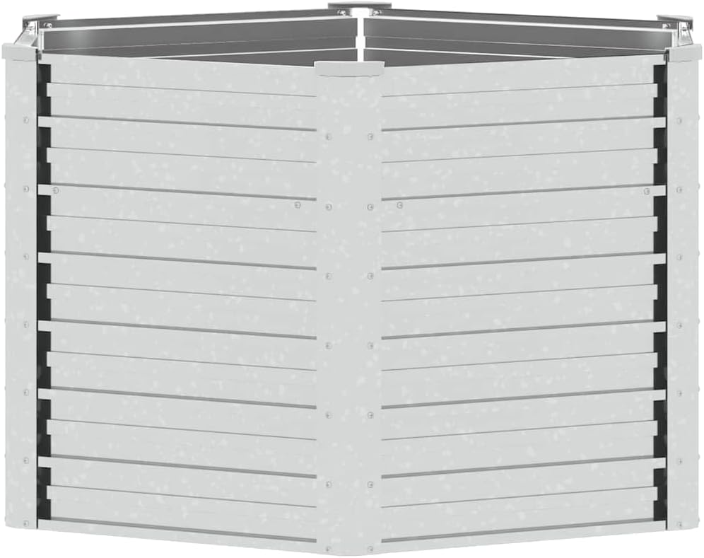 Garden Raised Bed Silver Galvanized Steel, Large 50.8x50.8x30.3 Inch Durable Outdoor Planter for Vegetables, Herbs, Flowers