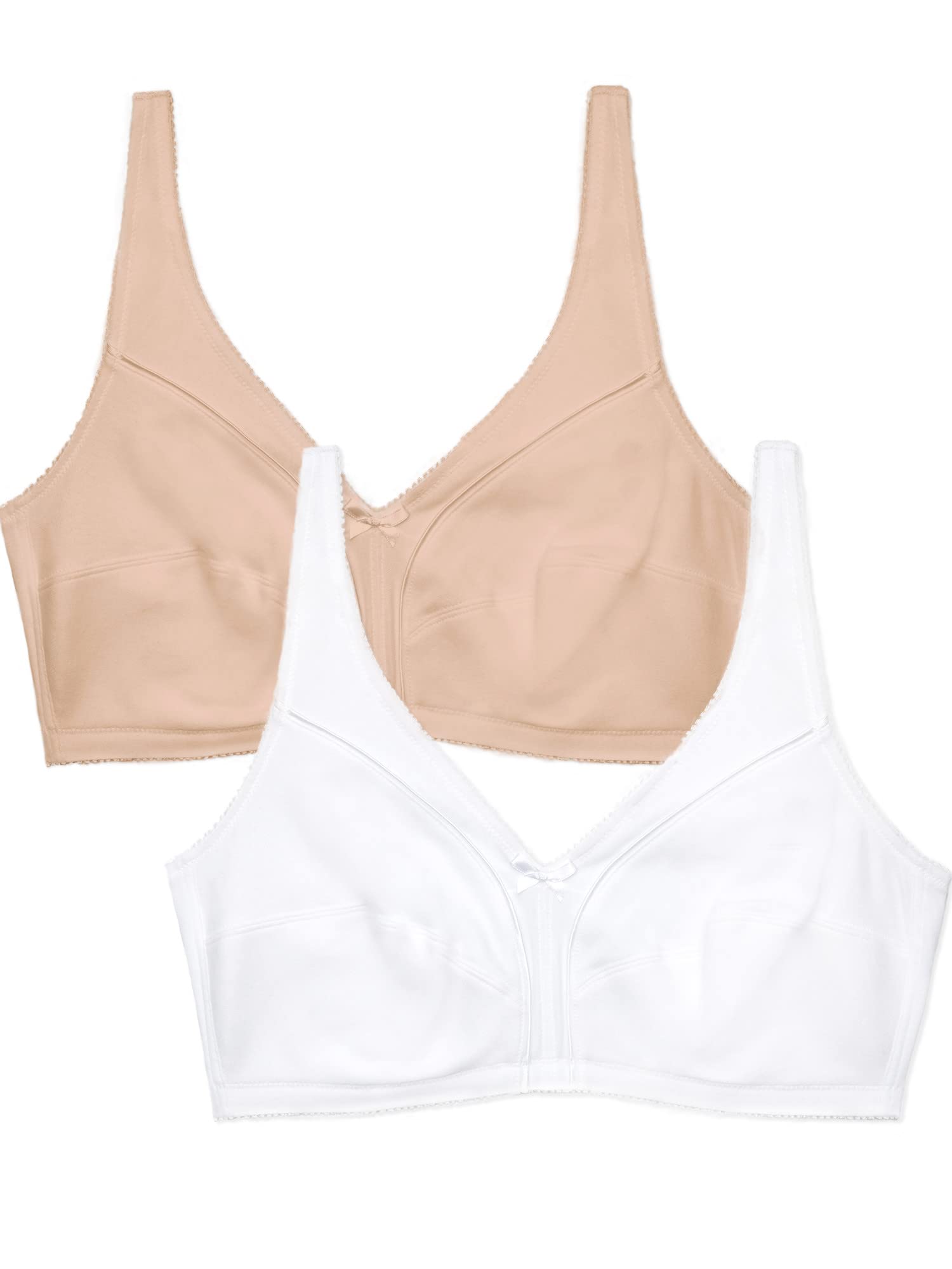 Women's Cotton Soft Cup Bra – Wire-Free with Seamed Design for Extra Support