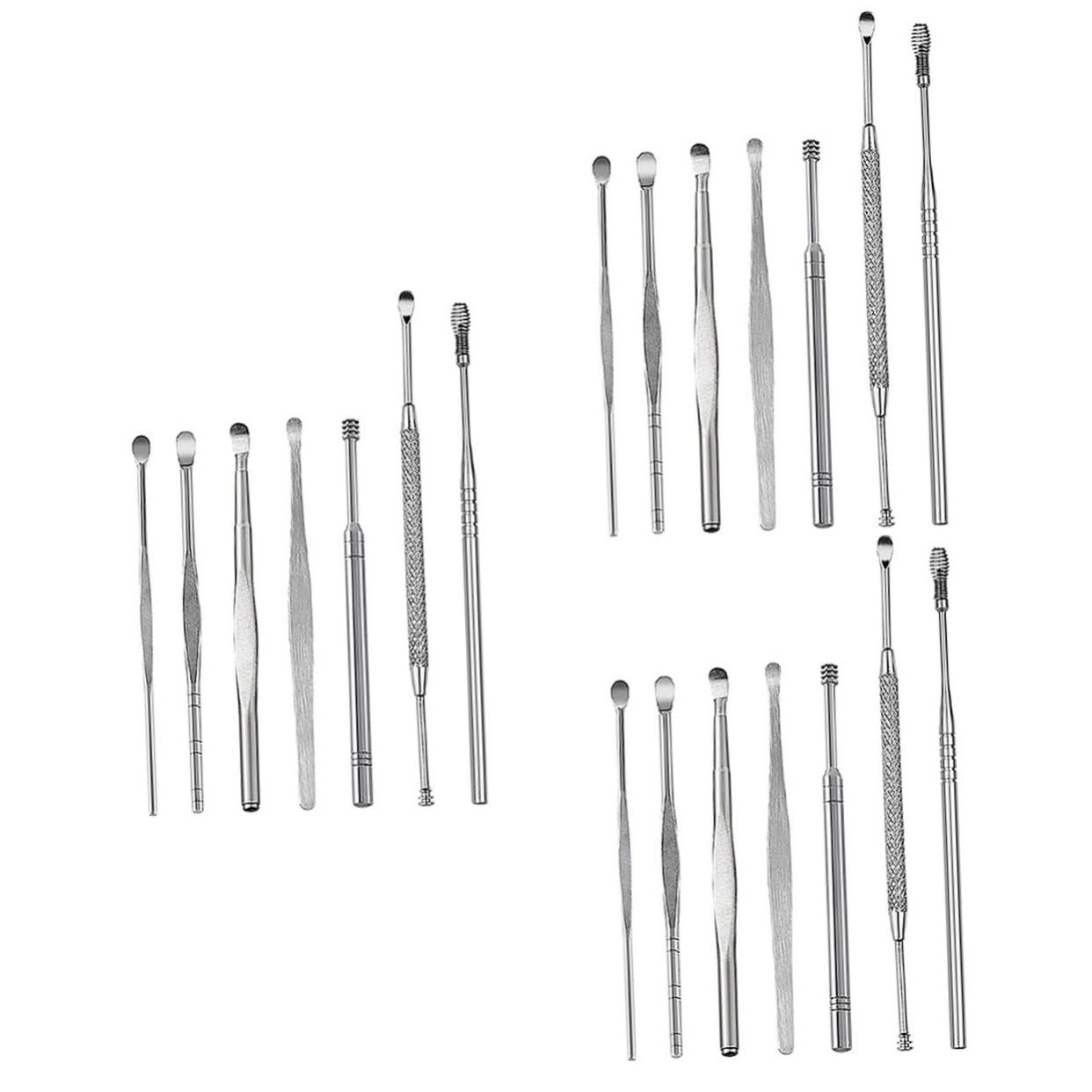 21pcs Stainless Steel Ear Wax Cleaner Ear Care Tools for Home Use Storage Box and Lightweight Accessories