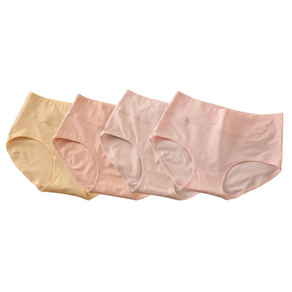 Hemobllo Slip Brasiliana Donna Vita Alta 4 Pezzi in Cotone Elasticizzato