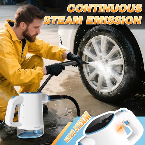 Image of Steam Cleaner, 15s Fast Heat-Up & 500ml Removable Large Water Tank, Pressurized Handheld Steam Cleaner for Home, Multi-Surface Steamer for Cleaning Kitchen, Bathroom, Car, Floor, Furniture