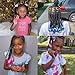 Kids Ponytail Extension With Beads Box Braids Hair Extensions For Kiddie Synthetic Hairpieces With Bows Protective Easy Fashion Hairstyle For Baby Girls Toddler Gift (Black&White, Box-9inch)