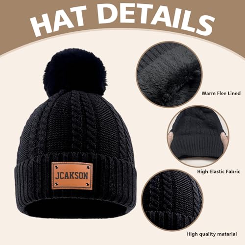 Custom Kids Winter Hat Gloves Scarf Set, Personalized Toddler Winter Beanie Hat Scarf Gloves Warm Set for Boys Girls4