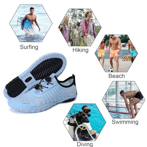 Image of YALOX Water Shoes Men's Women's Swim Shoes Outdoor Beach Barefoot Quick-Dry Aqua Pool Socks Swimming Yoga Surfing Exercise
