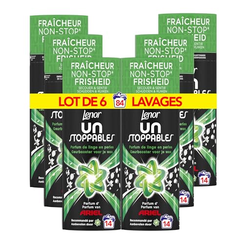 Lenor Unstoppables Perfume de lino en perlas 165 g, Perfume Ariel, hasta 12 semanas de frescura continua en el armario