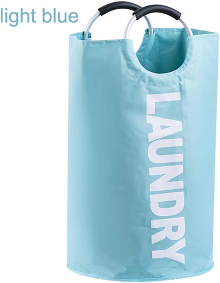 Laundry Basket DFVV 70L,Foldable, Folding Dirty Clothes Bag,Waterproof Round Storage Basket, Large Fabric Laundry Bag, Washing Bin with Handle(Blue)