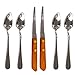 Four (4) Grapefruit Spoons and 2 Grapefruit Knives, Stainless Steel, Serrated Edges