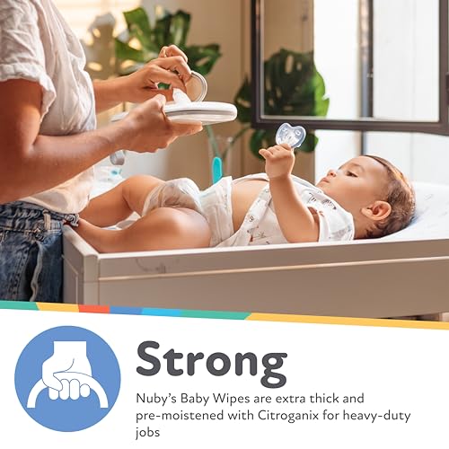 Image of Nuby's Soothing Ultra Premium Baby Wipes Naturally Inspired with Chamomile, Aloe, and Citroganix, Fragrance Free, Extra Thick, 512 Count