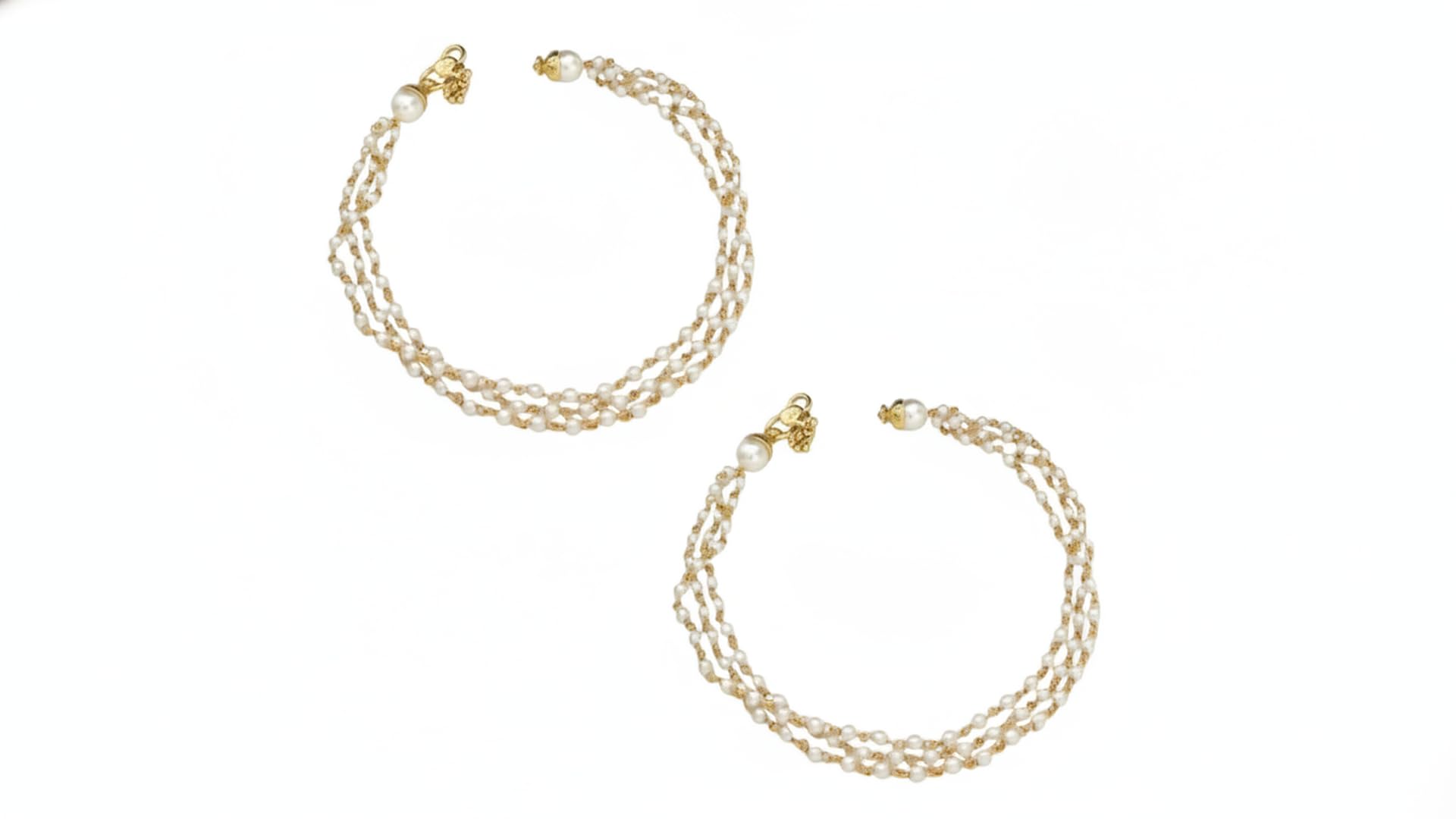 INDIA - Traditional Kundan Payal Anklets for Women & Girls Delicate Antique Gold Plated Anklets Indian Payal Golusu boho jewelry Delicate Chain Set of 1 Pair-image-44