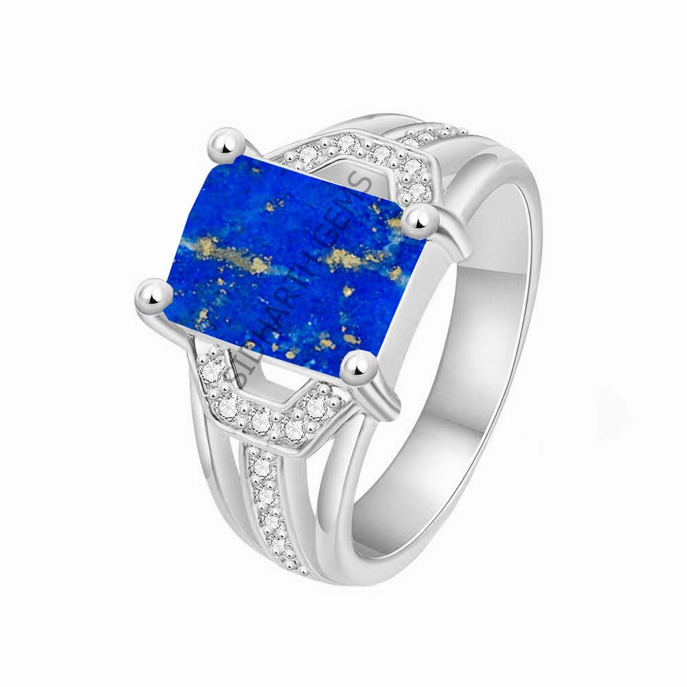 Anillo de lapislázuli de latón natural certificado joyería de colección 5