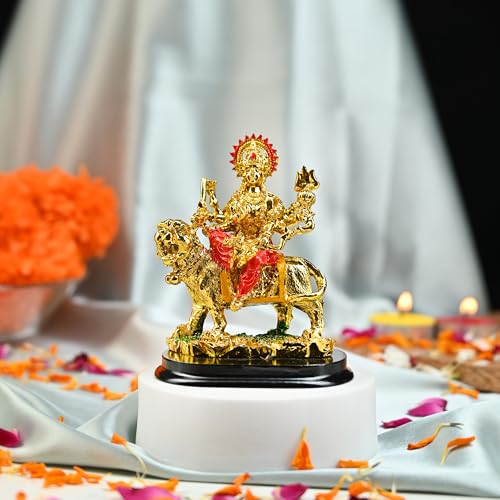 Image of ZAICUS Goddess Maa Durga Idol Showpiece - Sherawali MATA Murti for Mandir & Home Decor | Puja Statue Gift for Navratri, Diwali & Spiritual Blessings